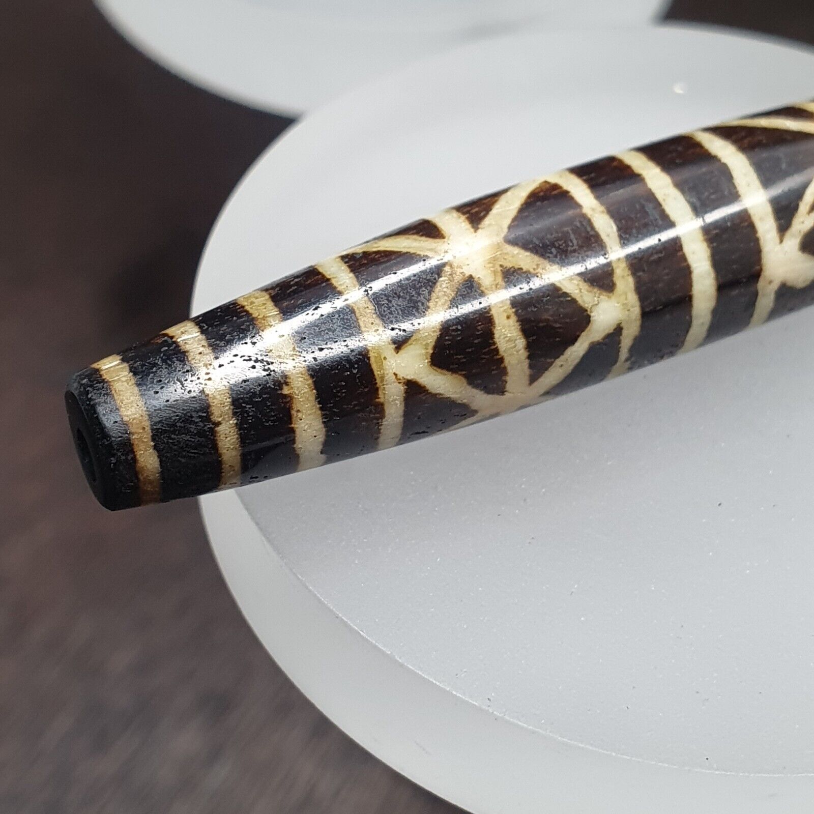 Vintage South Asian Burma Old Pumtek pyu beads petrified Wood Stone bead PT-2