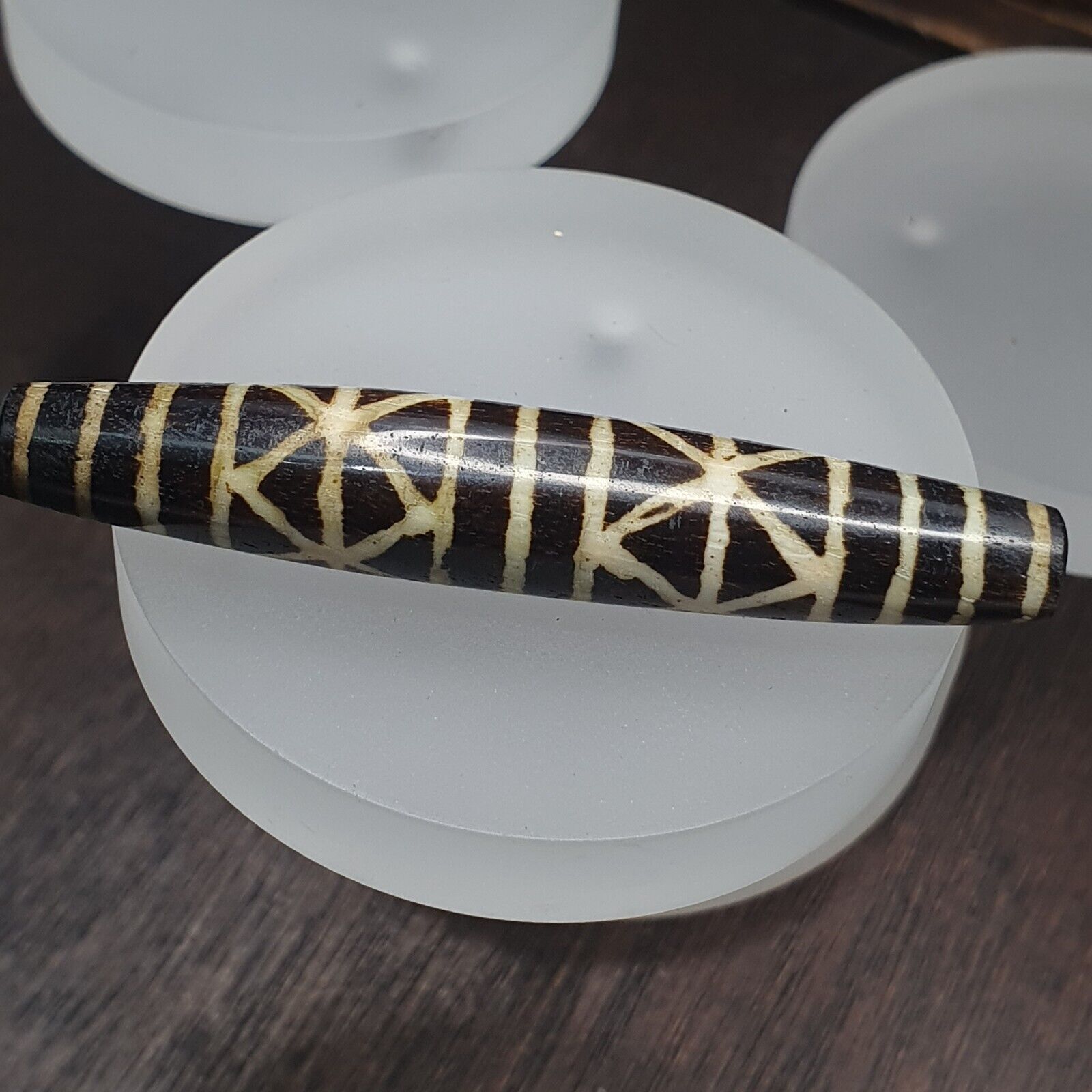 Vintage South Asian Burma Old Pumtek pyu beads petrified Wood Stone bead PT-2