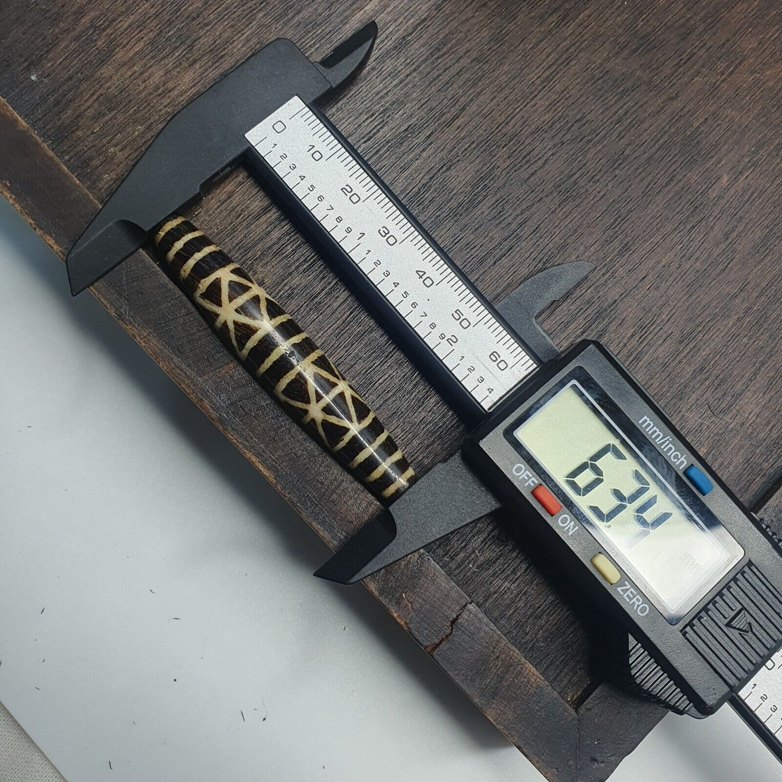 Vintage South Asian Burma Old Pumtek pyu beads petrified Wood Stone bead PT-2