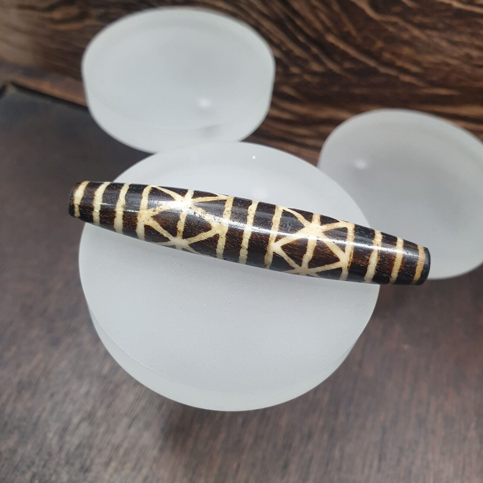 Vintage South Asian Burma Old Pumtek pyu beads petrified Wood Stone bead PT-2