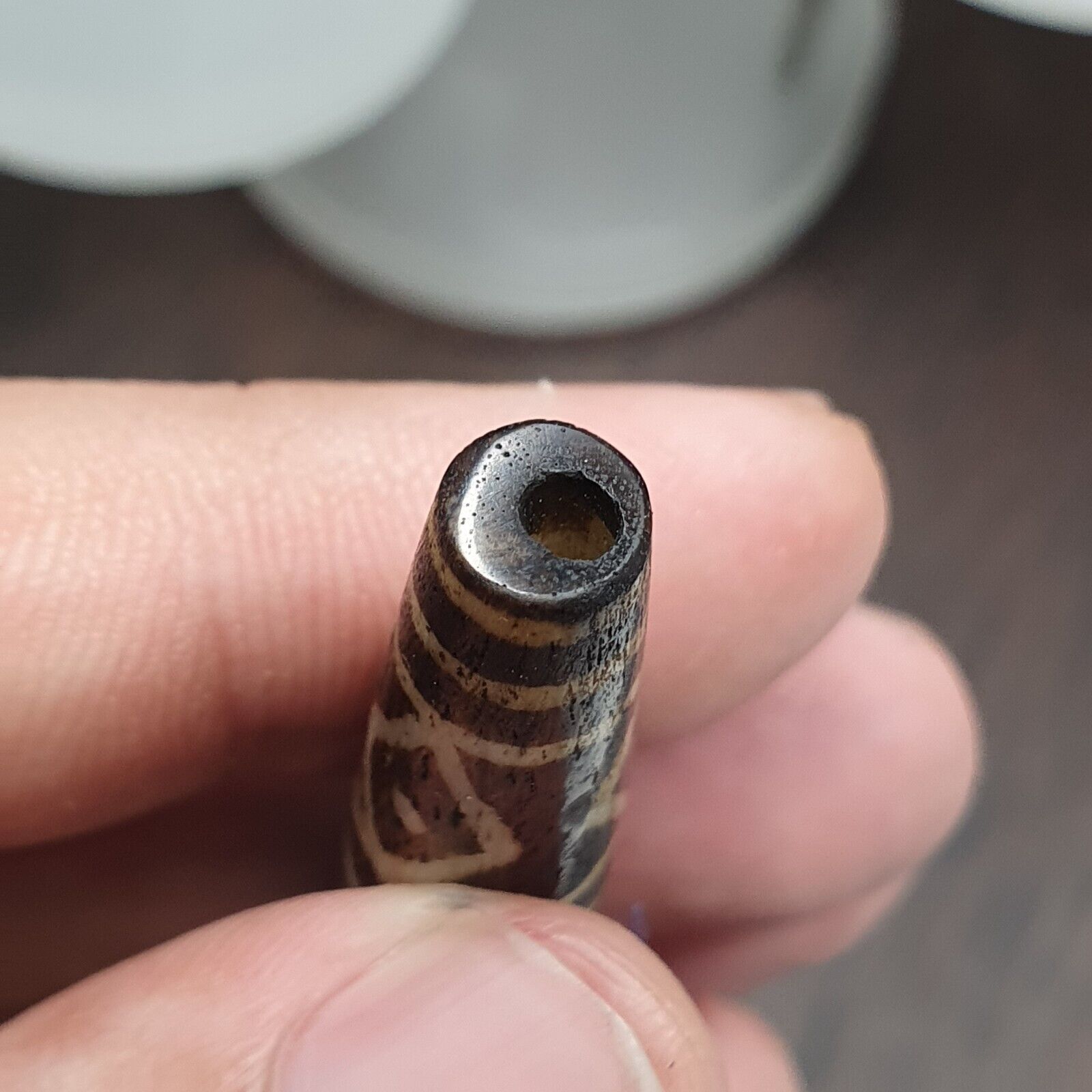 Vintage South Asian Burma Old Pumtek pyu beads petrified Wood Stone bead PT-3