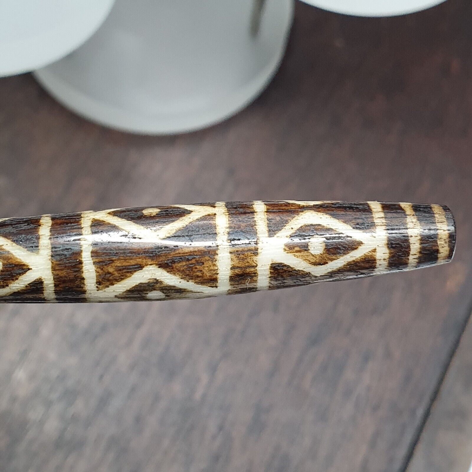 Vintage South Asian Burma Old Pumtek pyu beads petrified Wood Stone bead PT-3