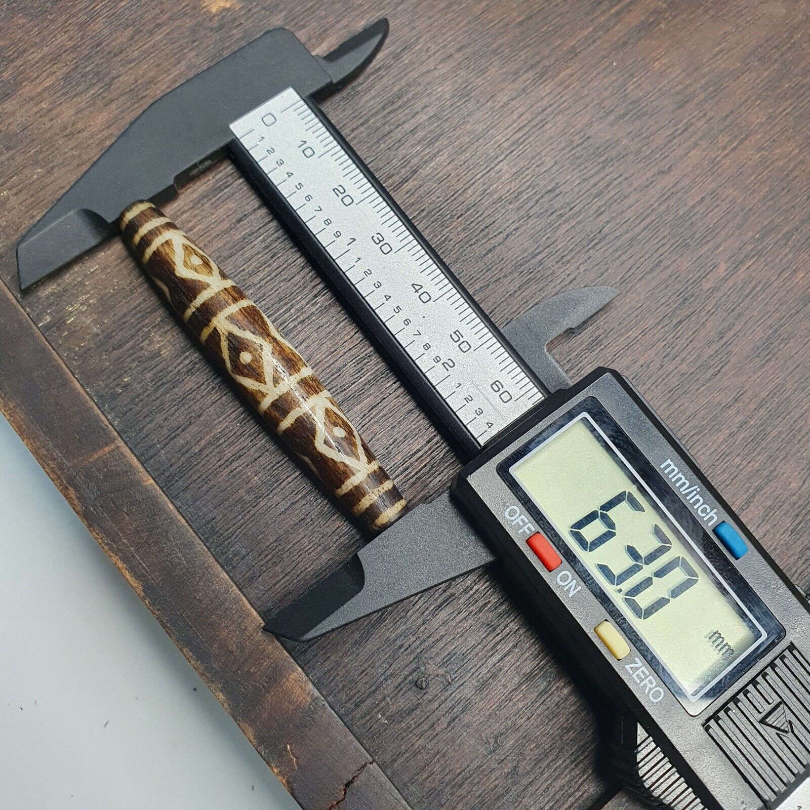 Vintage South Asian Burma Old Pumtek pyu beads petrified Wood Stone bead PT-3