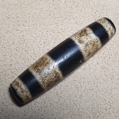 Antique Old Tibetan 3 Lines Agate stone Dzi Bead Amulet 58.9mm Rare finds.