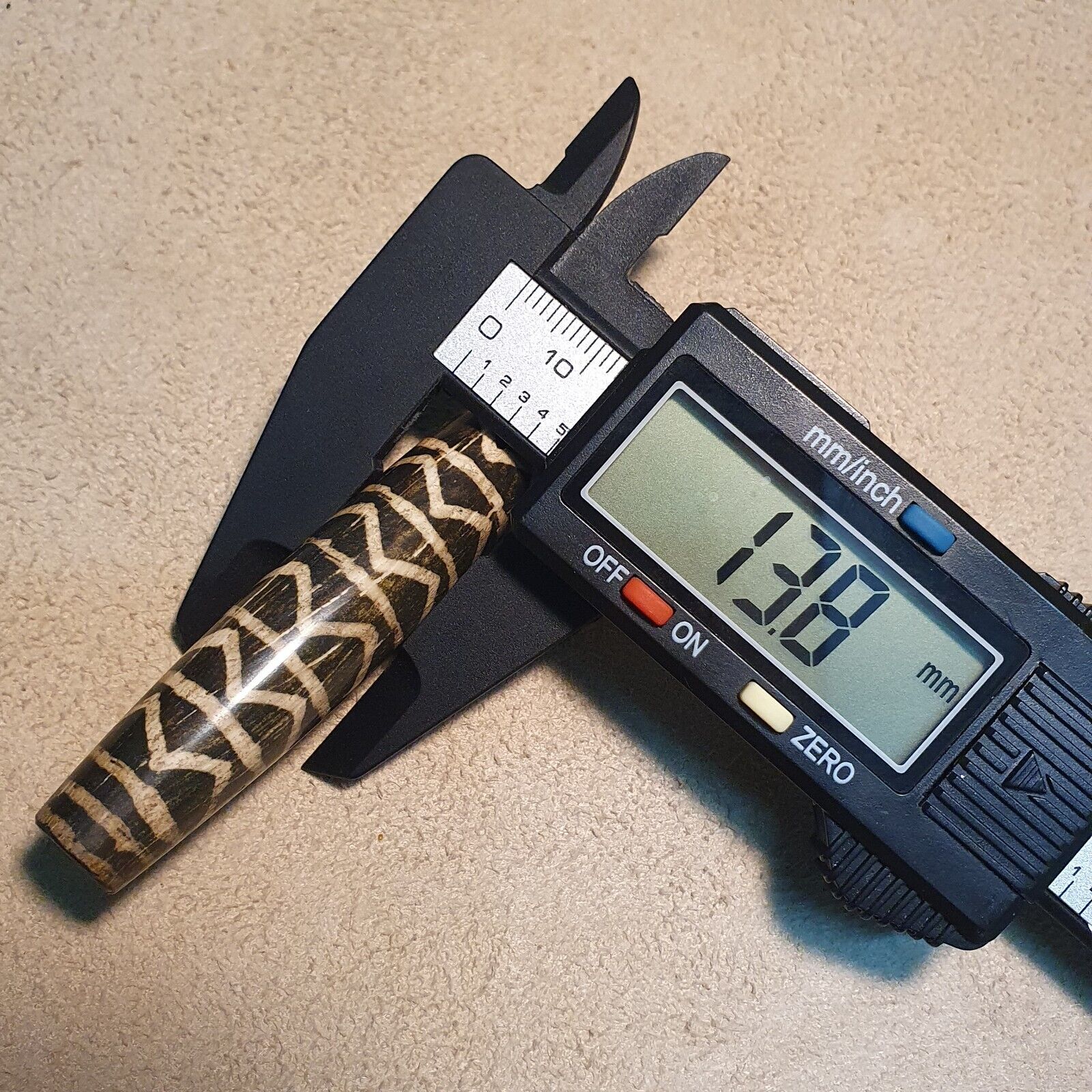 South Asian Burmese Antiques Trade Pumtek petrified Wood Bead 68.4mm