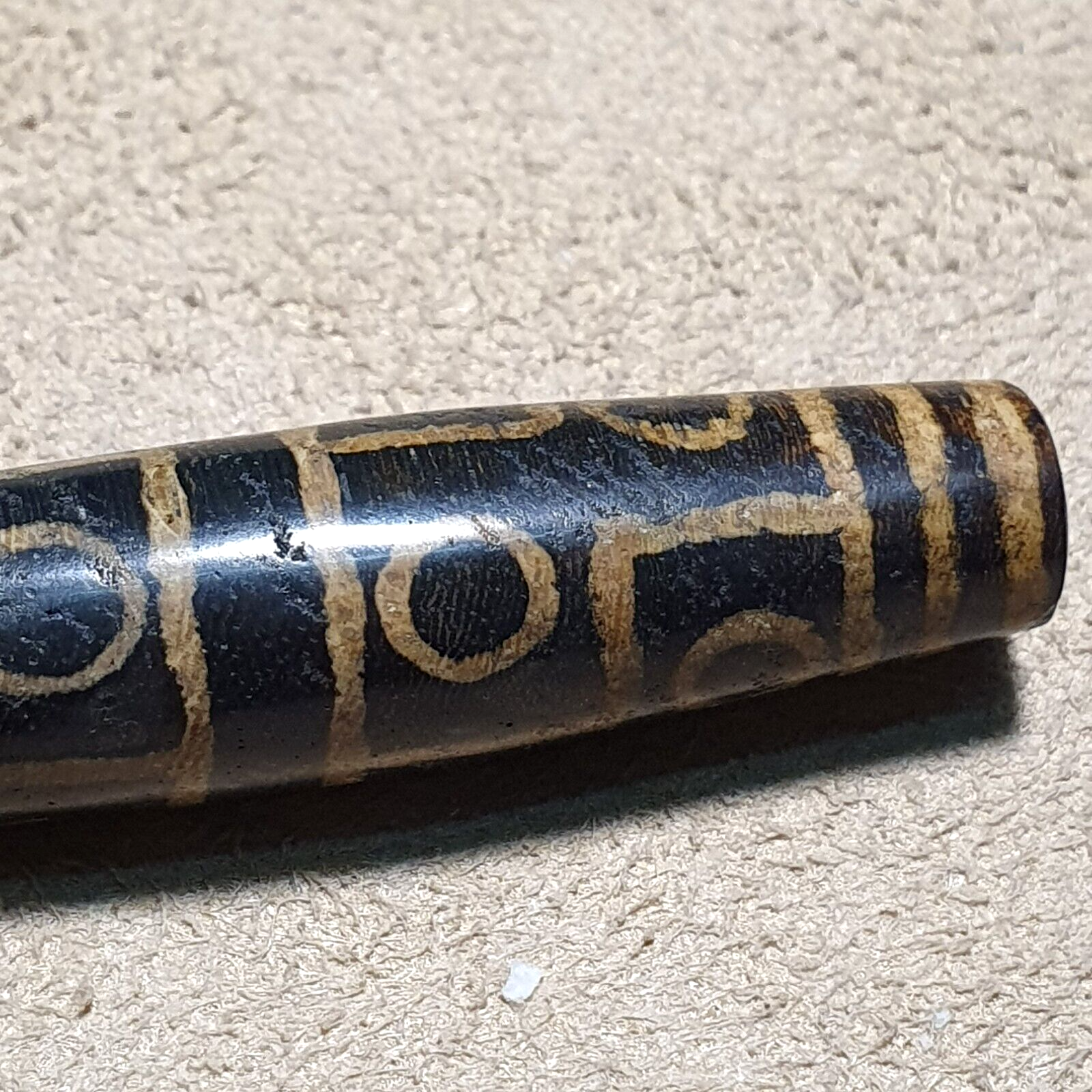 Eyes Pattern Antiquity Trade Pumtek petrified Wood Bead 57..4mm