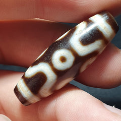 7 Eyes Vintage Tibetan Unique pattern Agate stone Dzi  Amulet SHD-5