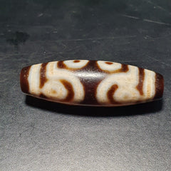 7 Eyes Vintage Tibetan Unique pattern Agate stone Dzi  Amulet SHD-5
