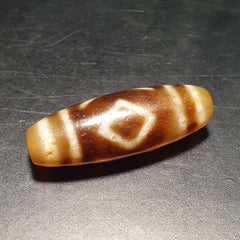 Old Tibetan Diamond Eyes Unique pattern Agate stone Dzi Bead Amulet