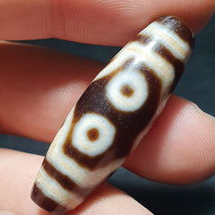 7 Eyes Vintage Tibetan Unique pattern Agate stone Dzi  Amulet SHD-5