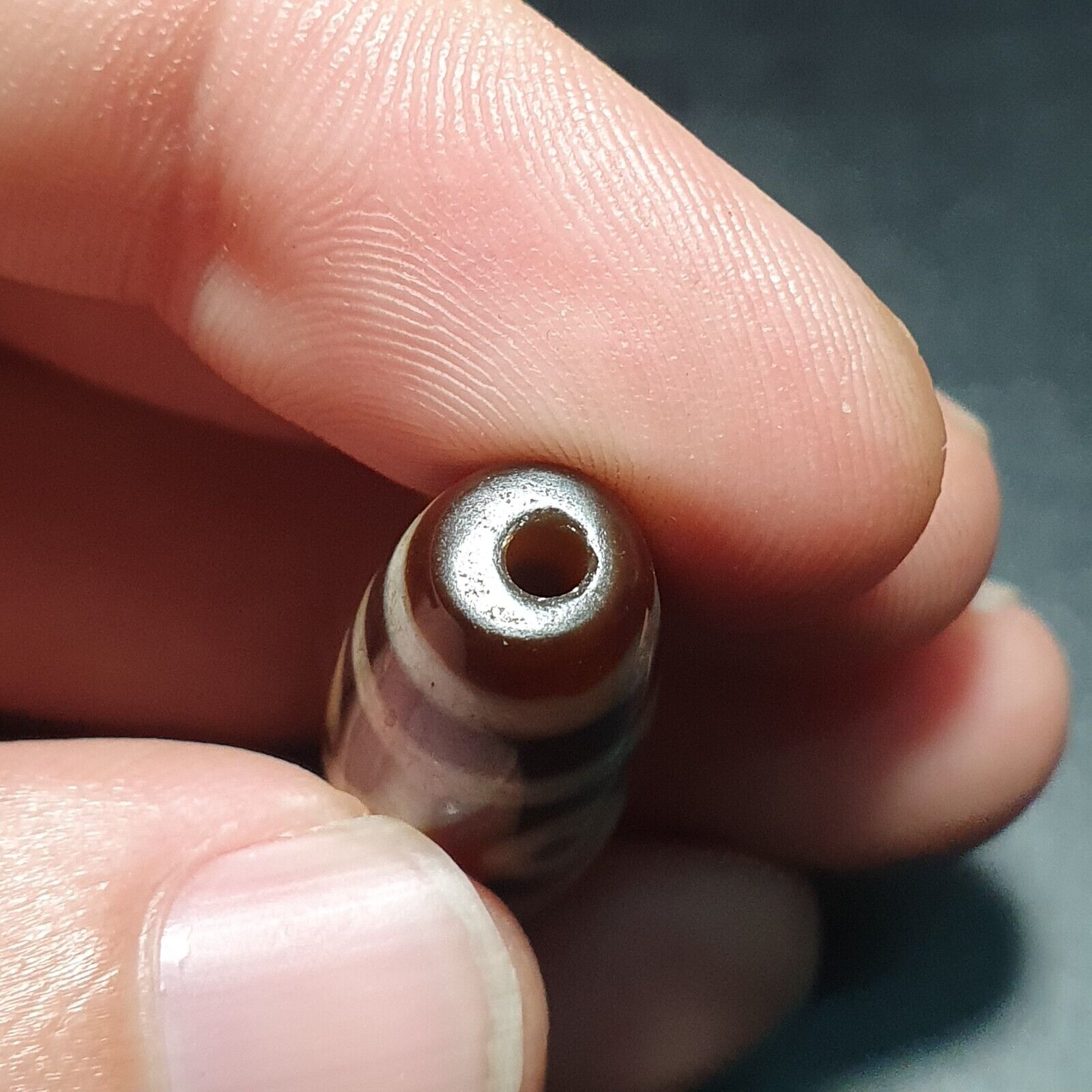 6 eyes Nepalese Indo Tibetan Vintage Agate stone Dzi Amulet SHD-9