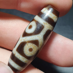 6 eyes Nepalese Indo Tibetan Vintage Agate stone Dzi Amulet SHD-9