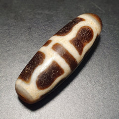 Antique Indo Tibetan Very Rare pattern Agate stone Dzi Amulet SHD-7