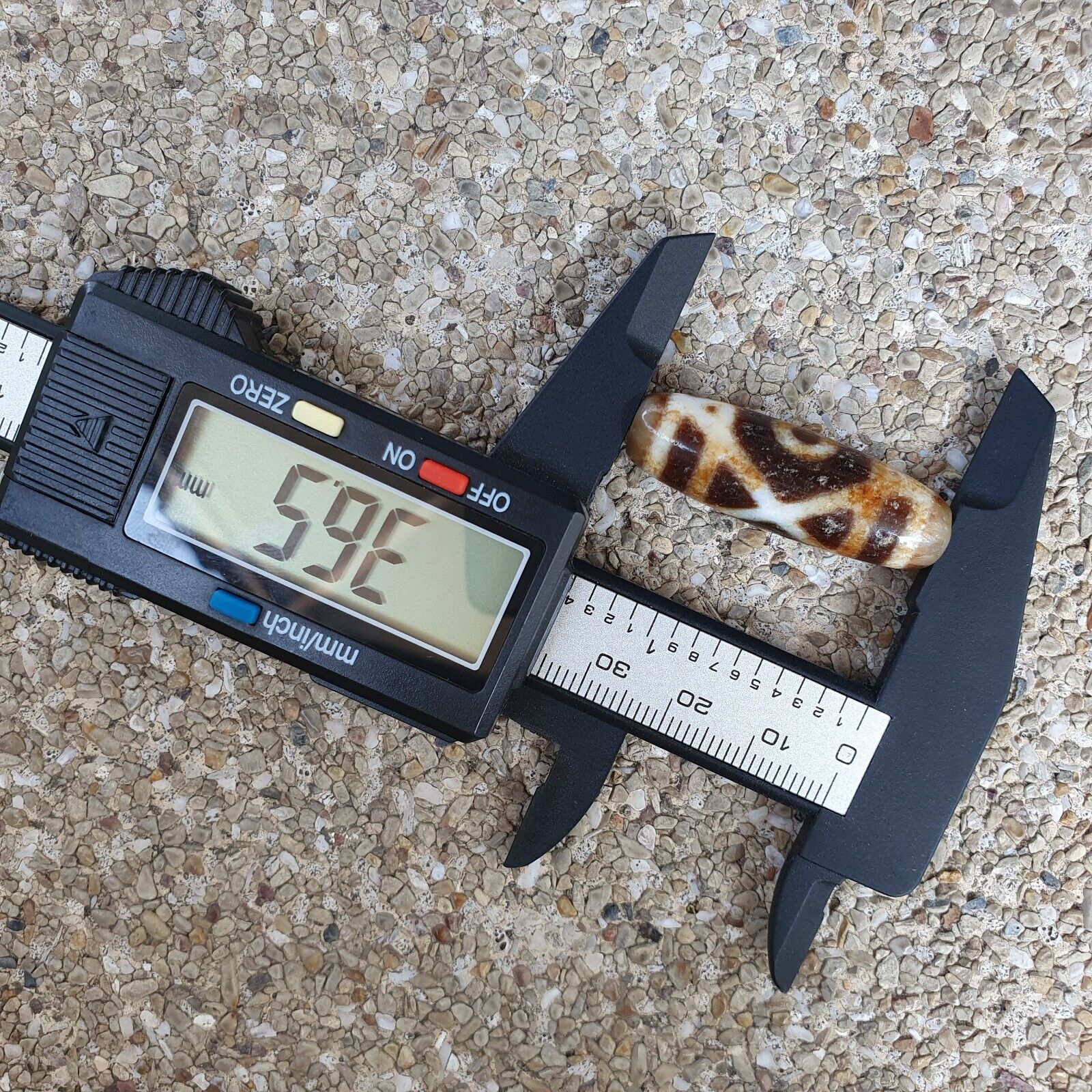 Rusted Himalayan Indo Tibetan Agate 2Eyes Bead Dzi Amulet ATB-5