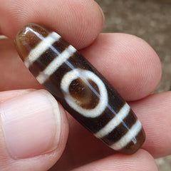 Power Bead INDO TIBETAN Himalayan 2 Eyes window Pattern Agate bead Amulet Dzi