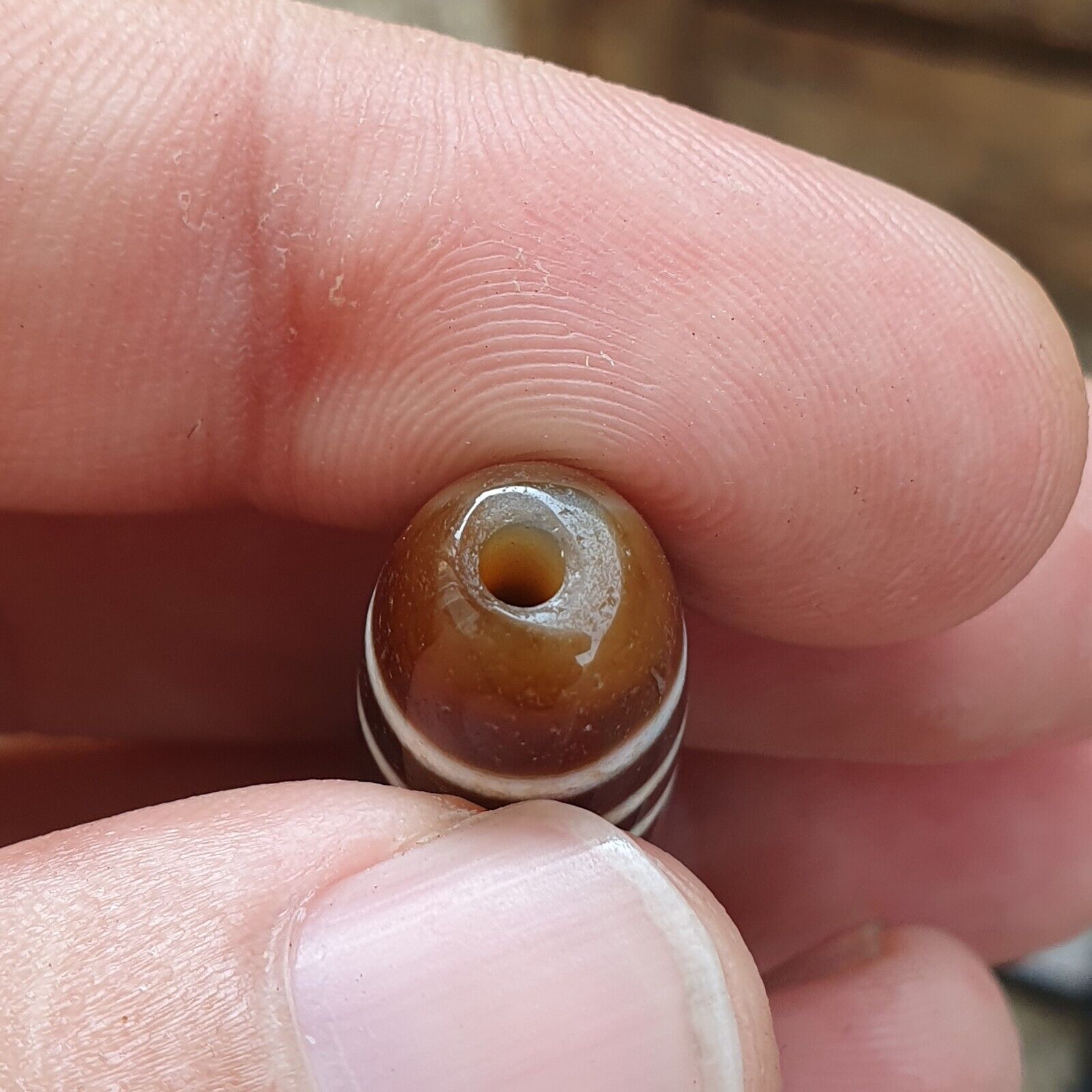 Power Bead INDO TIBETAN Himalayan 2 Eyes window Pattern Agate bead Amulet Dzi