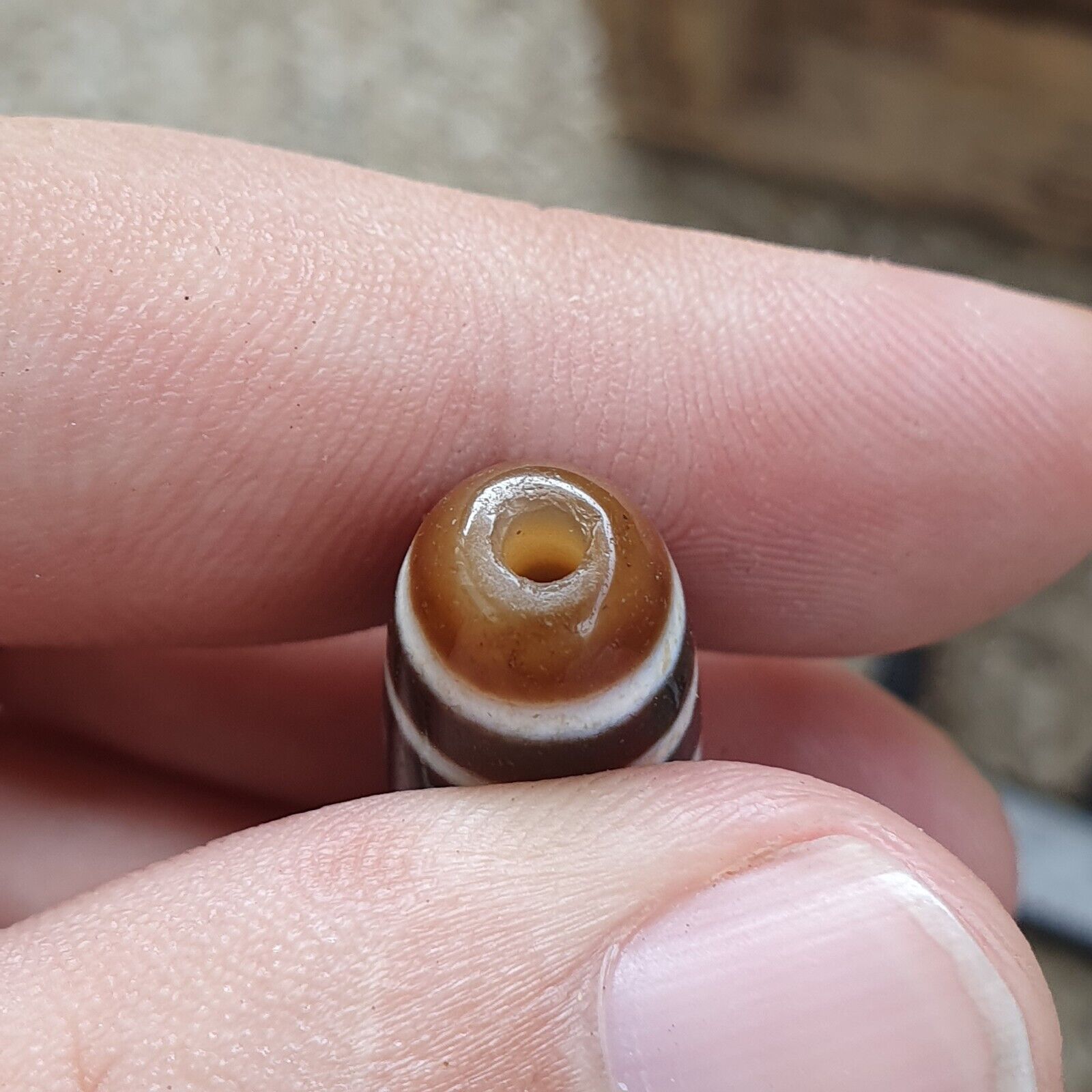 Power Bead INDO TIBETAN Himalayan 2 Eyes window Pattern Agate bead Amulet Dzi