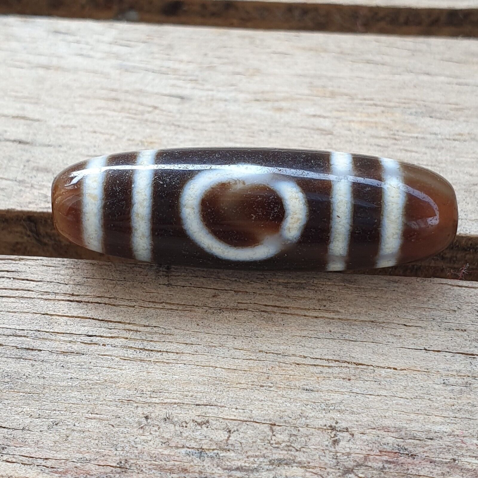 Power Bead INDO TIBETAN Himalayan 2 Eyes window Pattern Agate bead Amulet Dzi