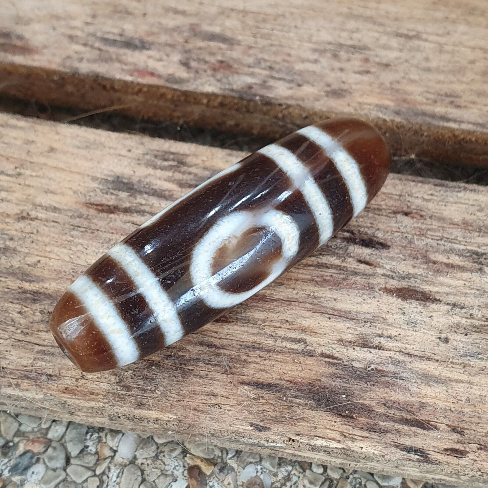 Power Bead INDO TIBETAN Himalayan 2 Eyes window Pattern Agate bead Amulet Dzi