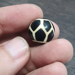 Antique Old PYU Culture Burmese SILKY PATINA PUMTEK Stripe Patterns Round