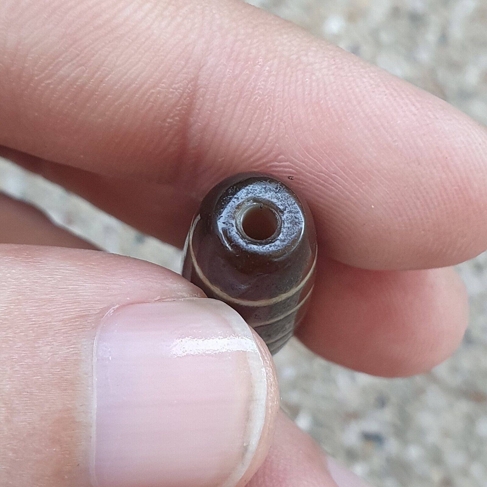 Nepalese Tibetan Himalayan 4 eyes Agate stone Dzi Bead Amulet AT12