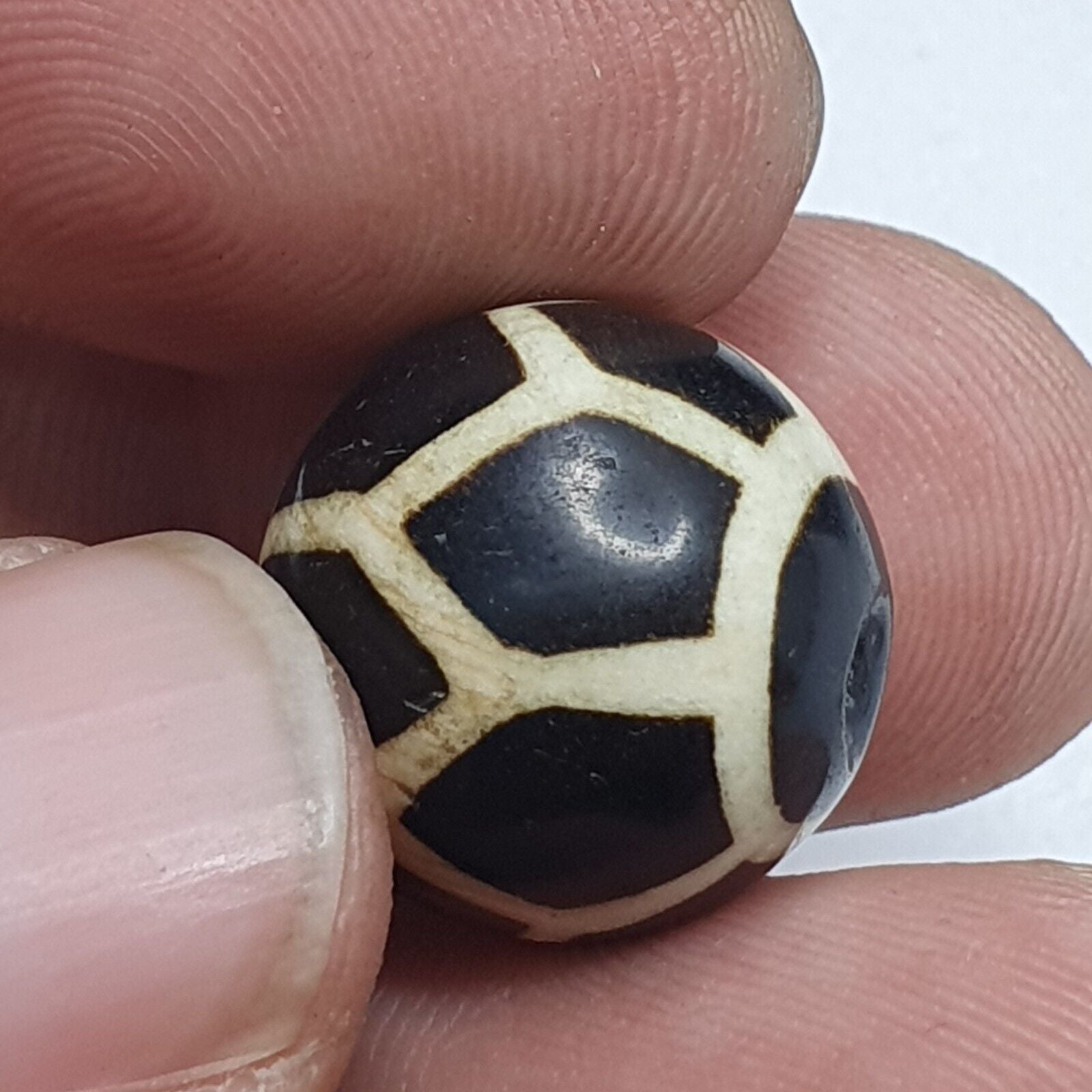 Antique Old PYU Culture Burmese SILKY PATINA PUMTEK Stripe Patterns Round