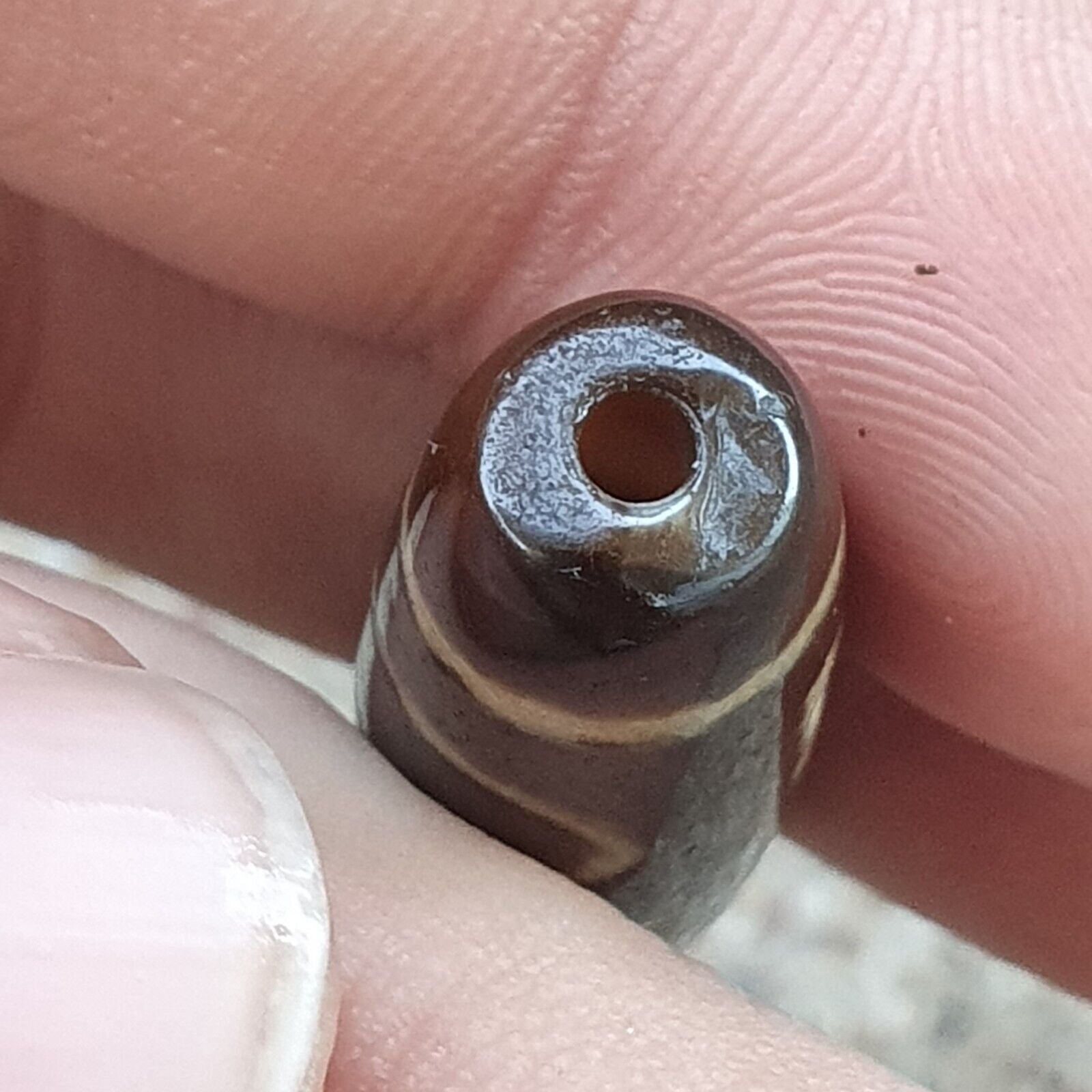 Nepalese Tibetan Himalayan 4 eyes Agate stone Dzi Bead Amulet AT12