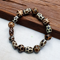 South Asian Burmese Antiques Pumtek Pyu Beads Lot 16 Beads Bracelet