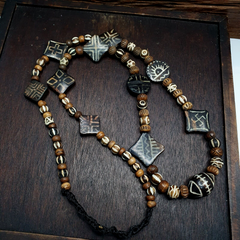 Antique South Asian Burmese Pumtek Pyu Beads Long Necklace