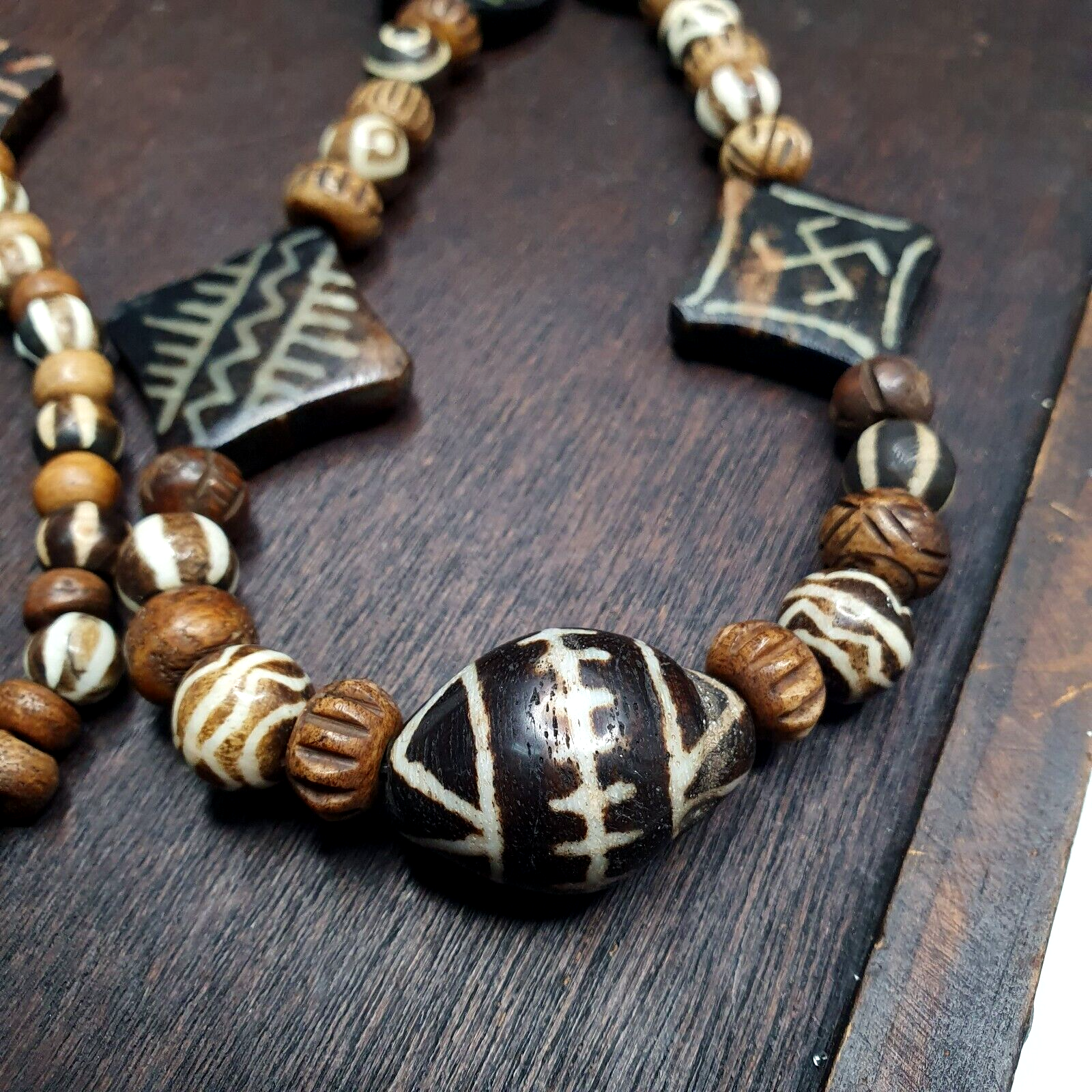 Antique South Asian Burmese Pumtek Pyu Beads Long Necklace