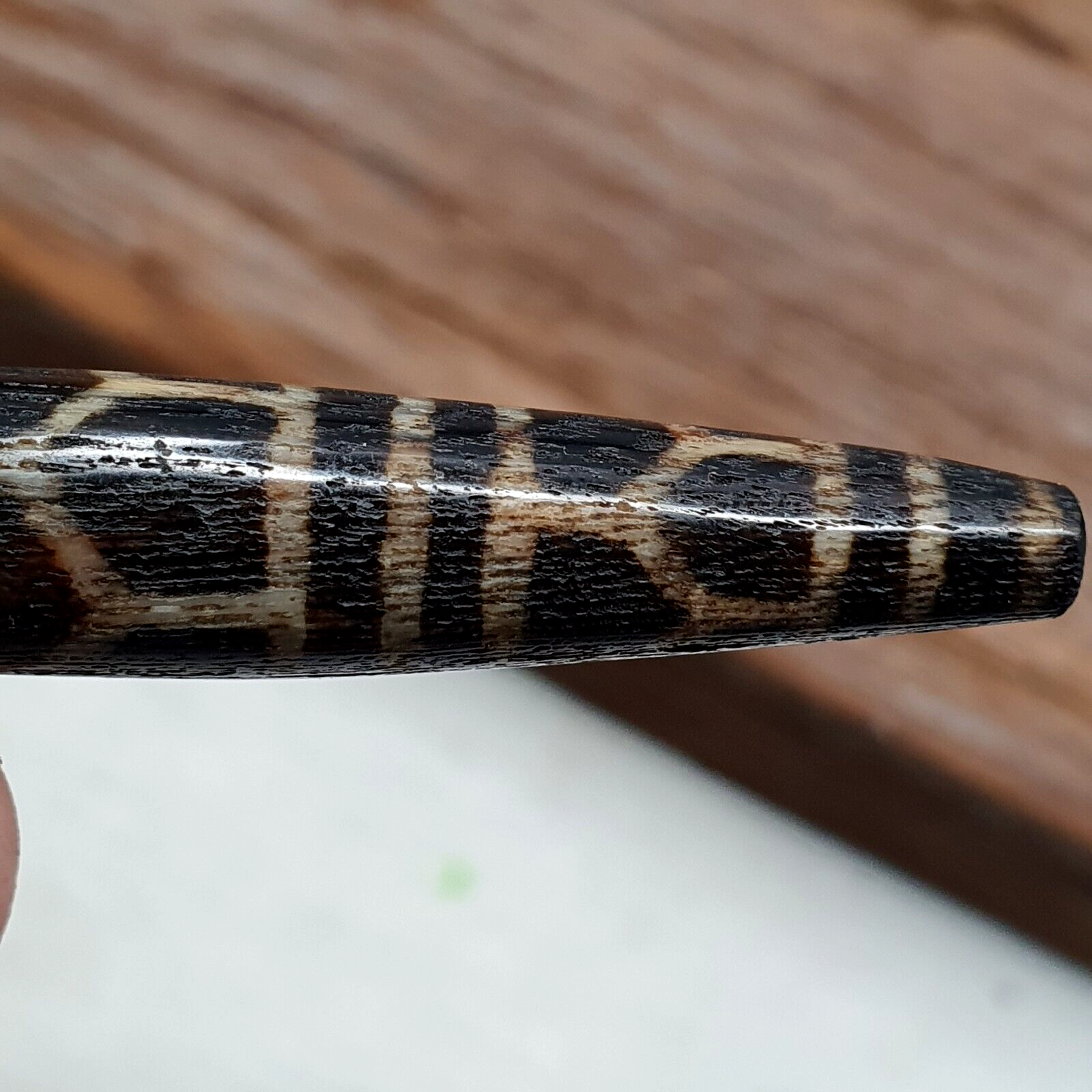 Vintage South Asian Burma Old Pumtek pyu beads petrified Wood Stone bead