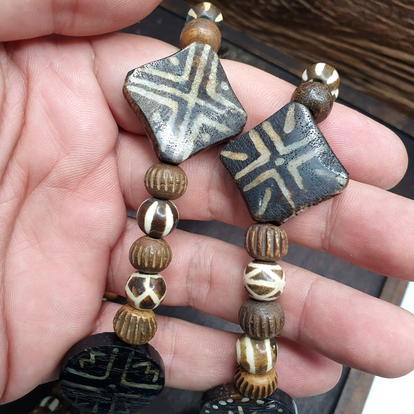 Antique South Asian Burmese Pumtek Pyu Beads Long Necklace
