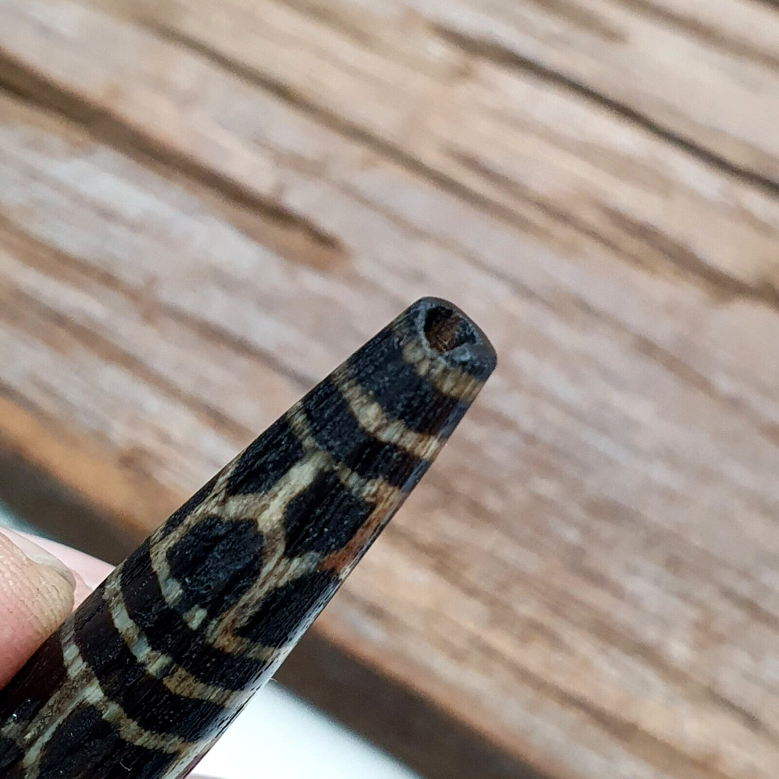 Vintage South Asian Burma Old Pumtek pyu beads petrified Wood Stone bead