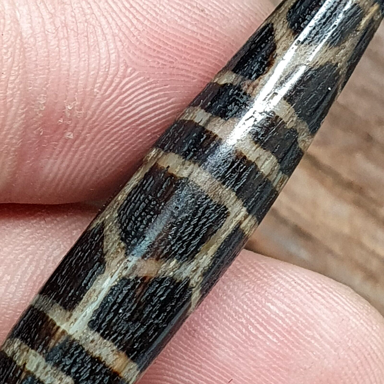 Vintage South Asian Burma Old Pumtek pyu beads petrified Wood Stone bead