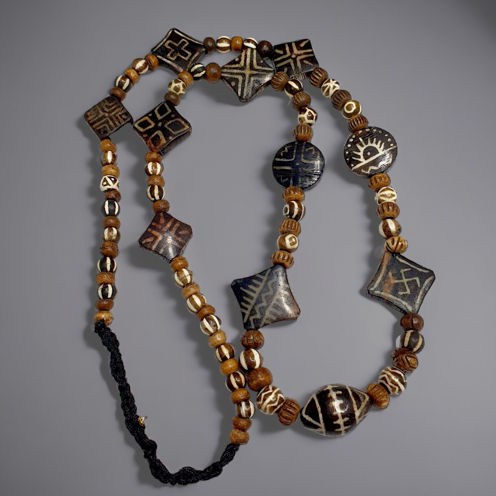 Antique South Asian Burmese Pumtek Pyu Beads Long Necklace