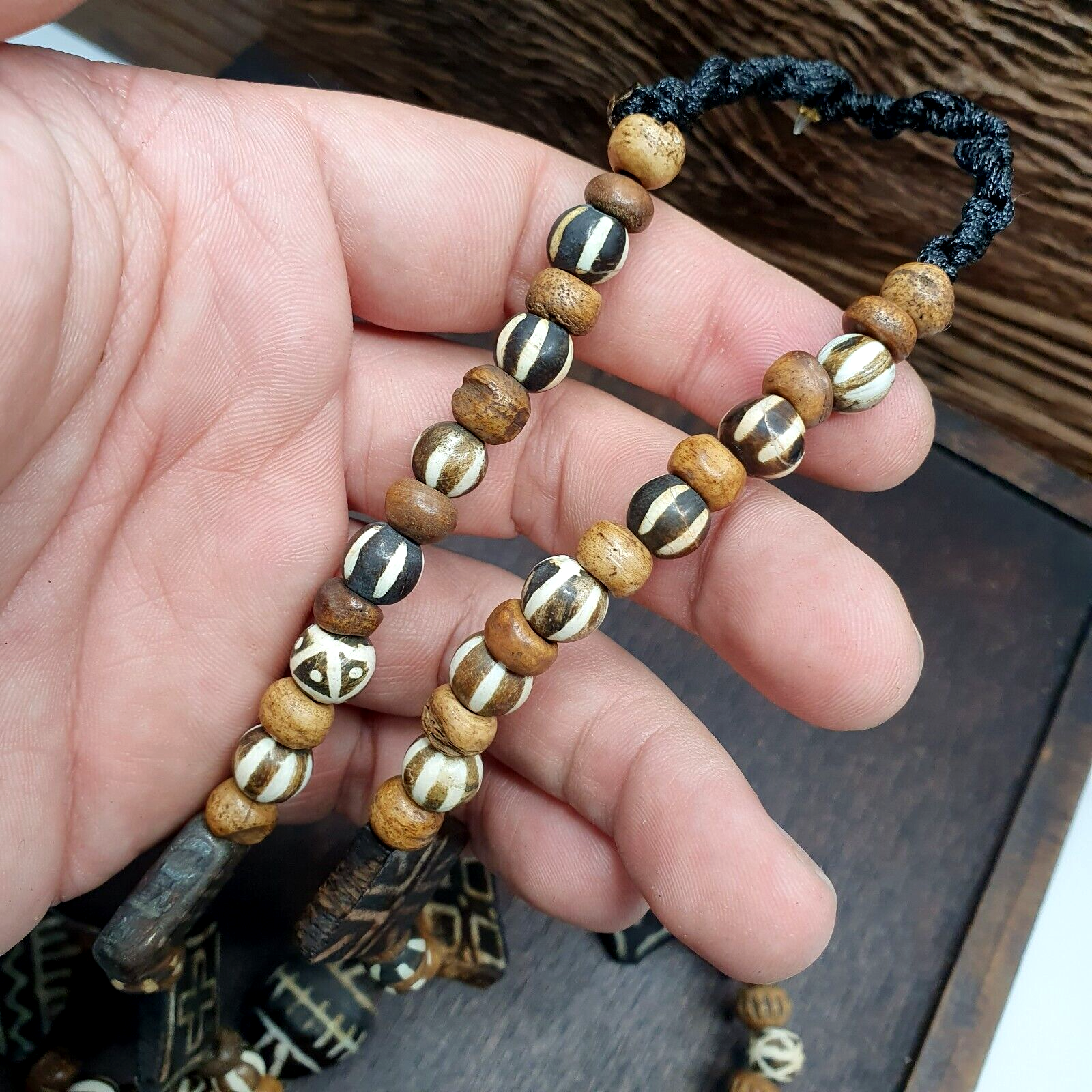 Antique South Asian Burmese Pumtek Pyu Beads Long Necklace