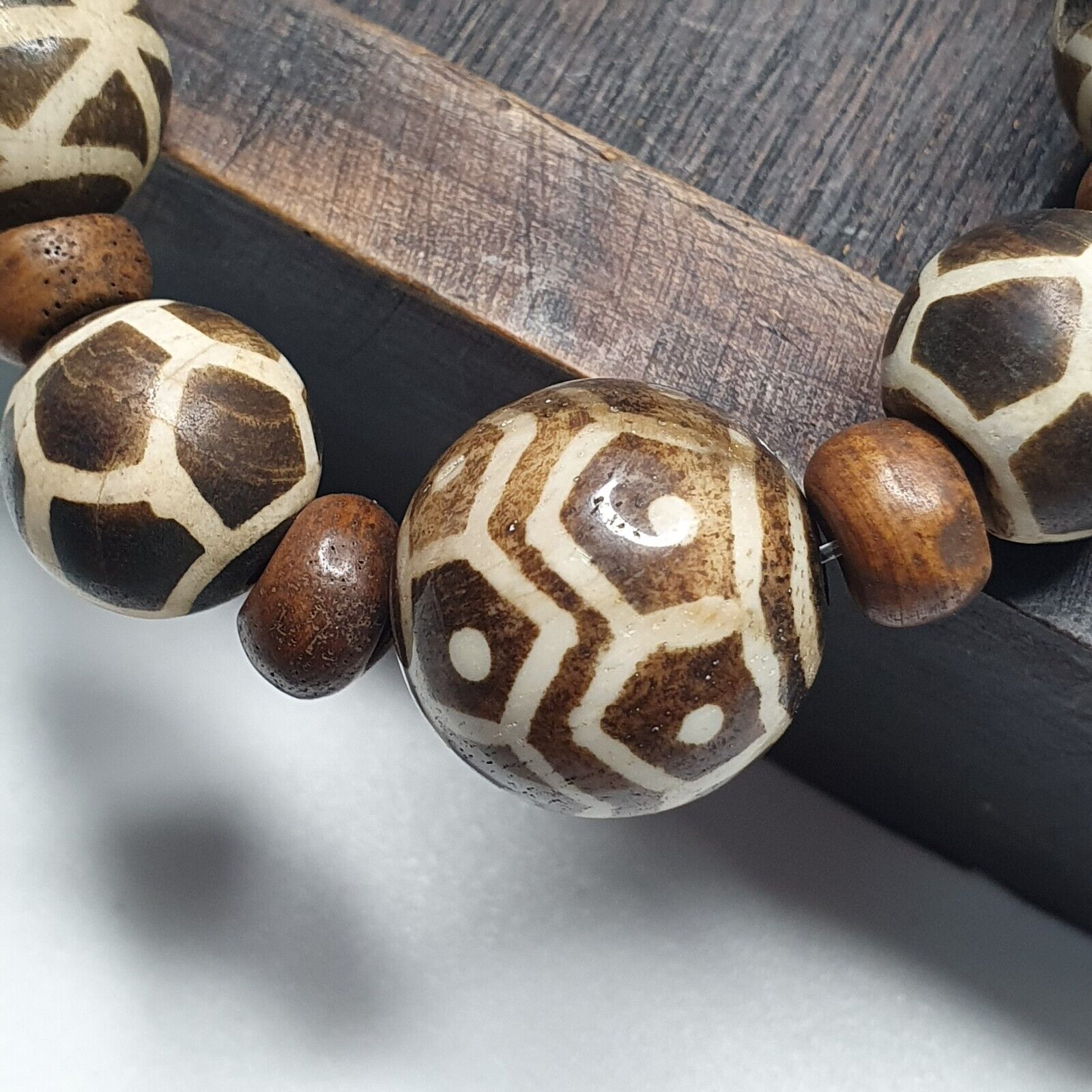 Vintage Pumtek Pyu Burmese Beads Long Necklace