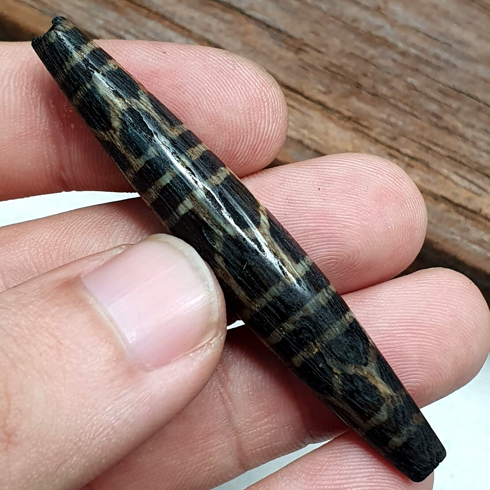 Vintage South Asian Burma Old Pumtek pyu beads petrified Wood Stone bead