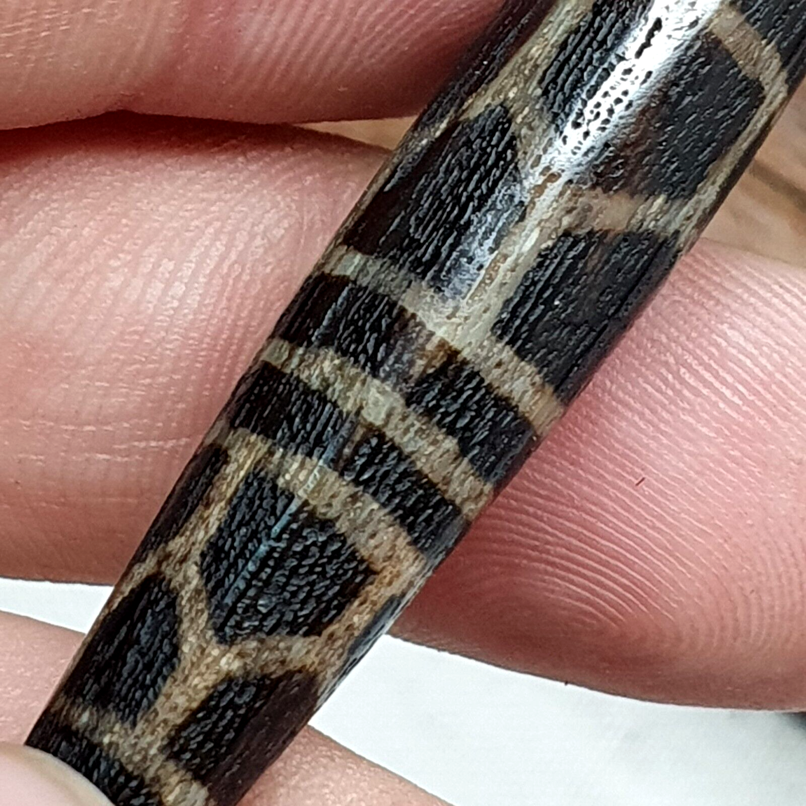 Vintage South Asian Burma Old Pumtek pyu beads petrified Wood Stone bead