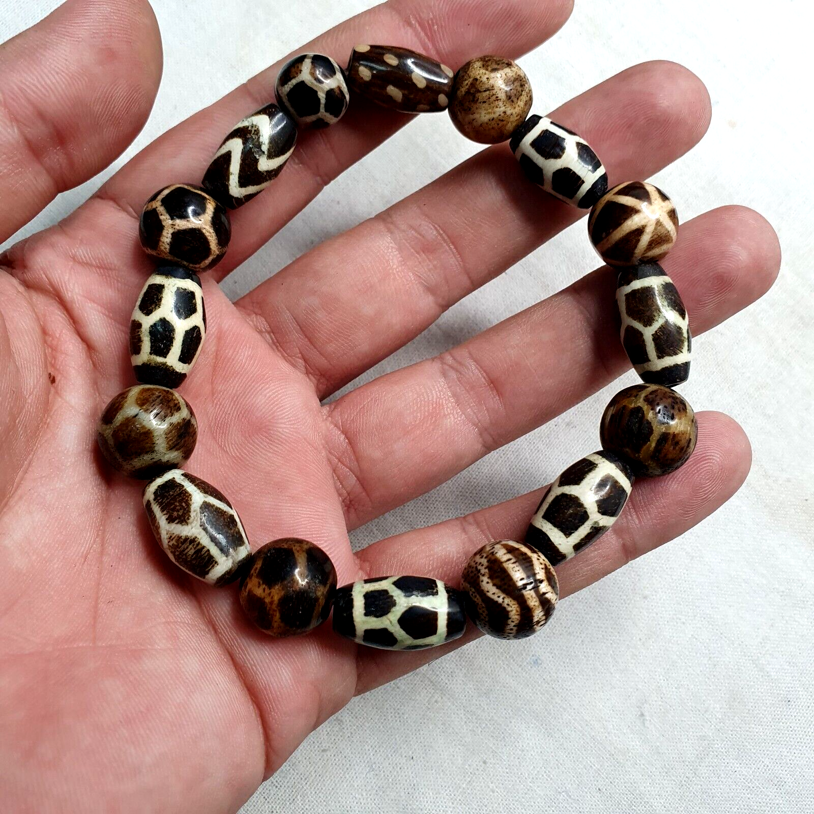 South Asian Burmese Antiques Pumtek Pyu Beads Lot 16 Beads Bracelet