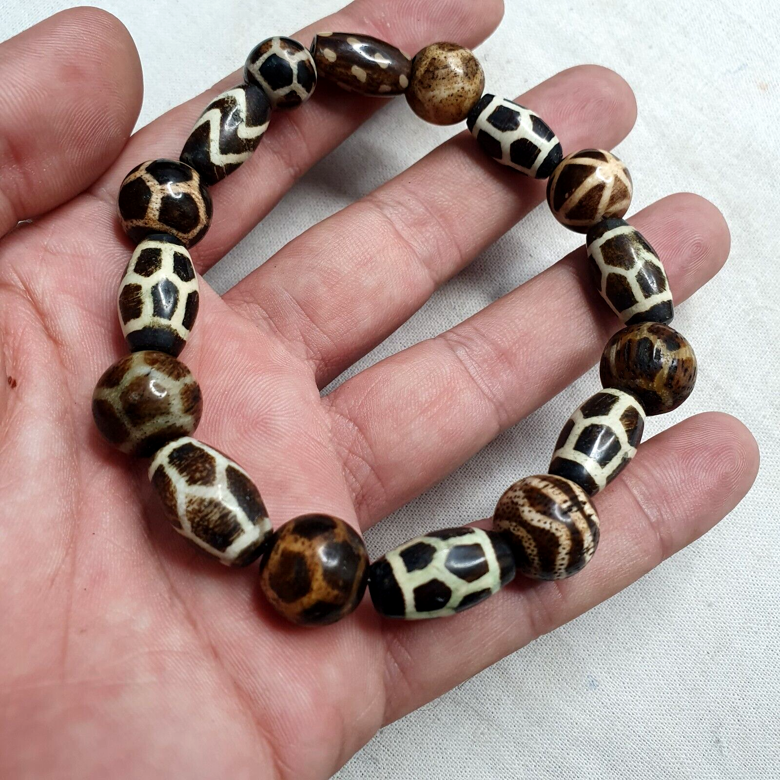 South Asian Burmese Antiques Pumtek Pyu Beads Lot 16 Beads Bracelet
