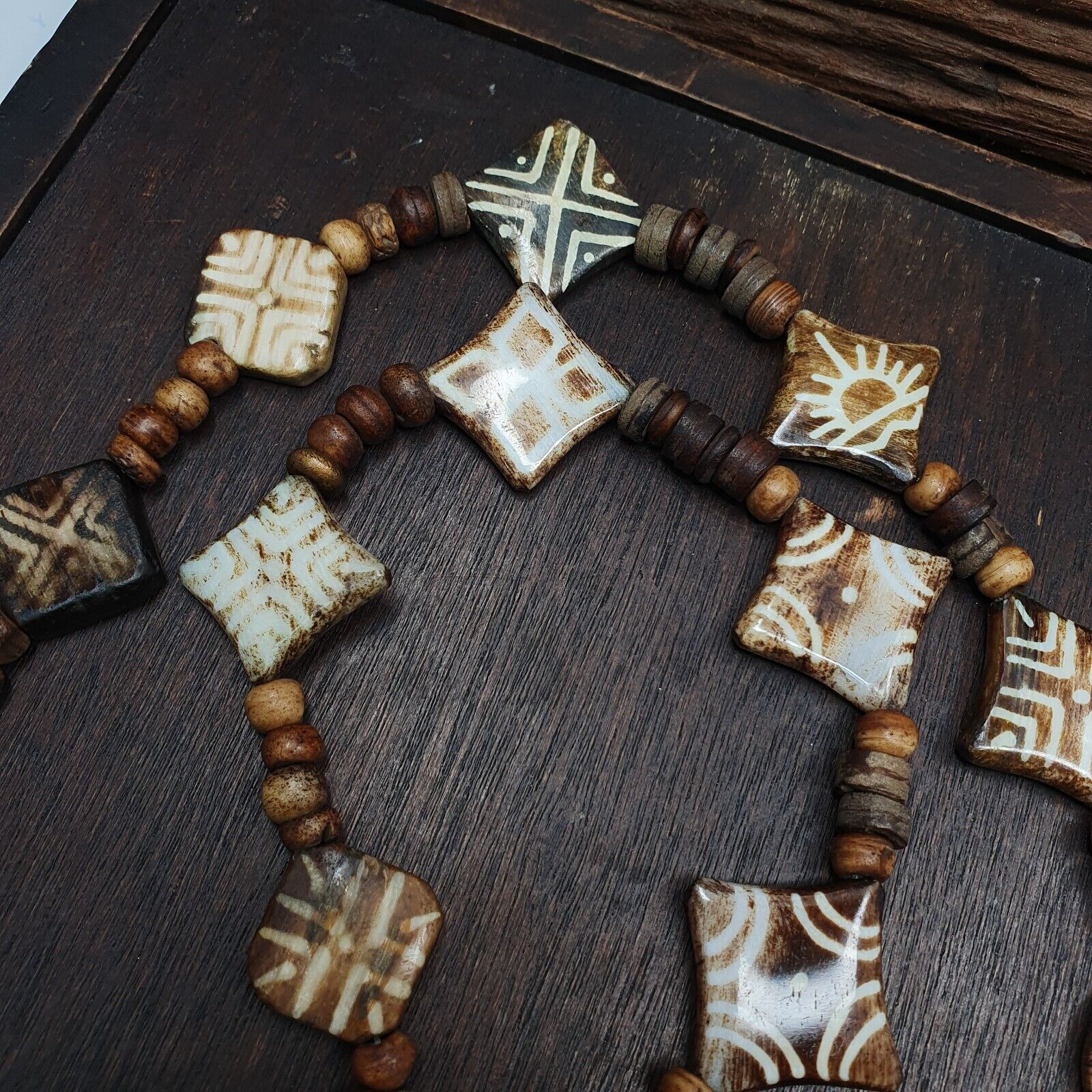 PUMTEK BEADS Necklace petrifiedwood Great Patterns Necklace