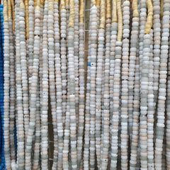 Vintage OLD AFRICAN White GLASS ANTIQUE BEADS 11-11.5MM 100+ beads Strand