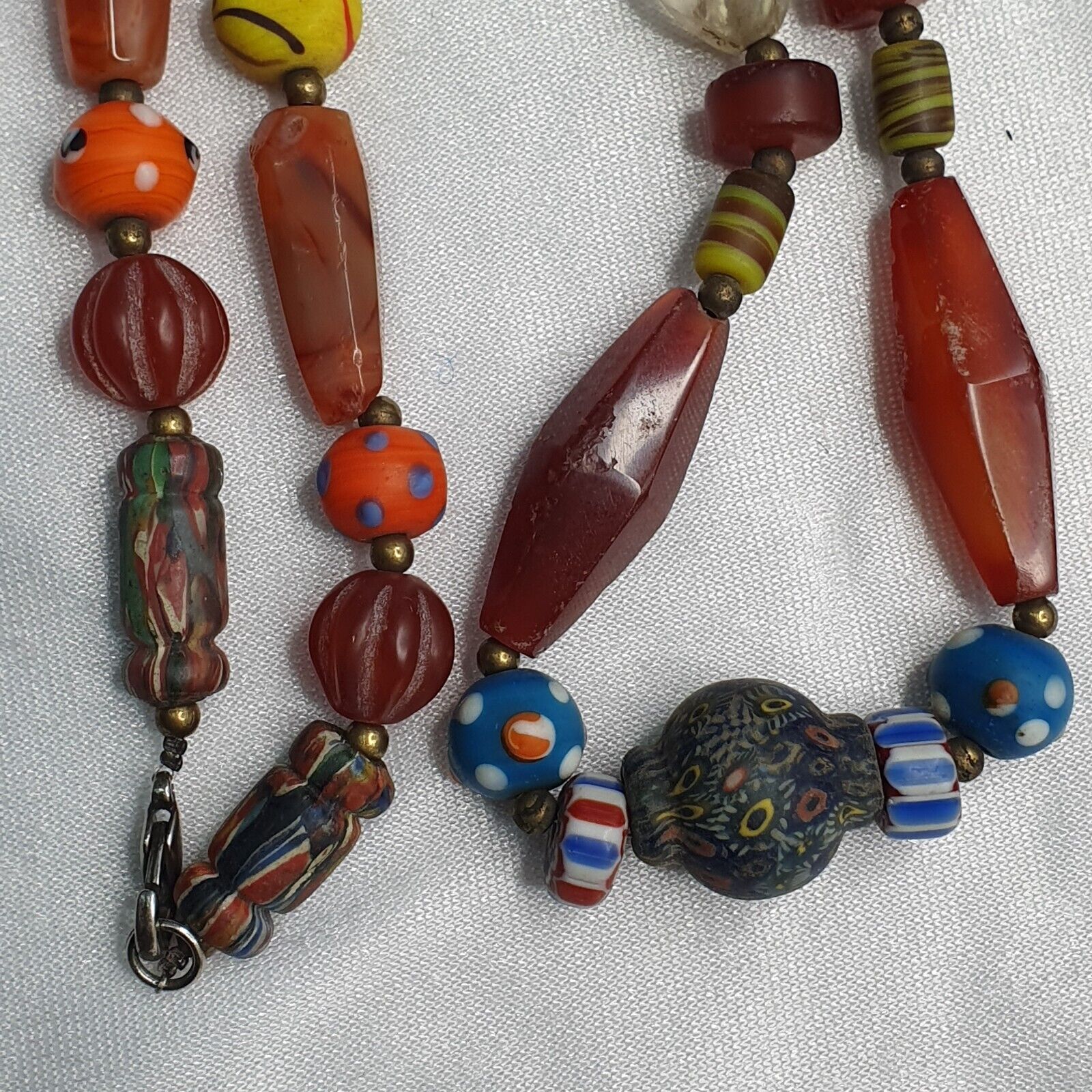 A beautiful collection of rainbow crystal, Agate and glass old beads Necklace