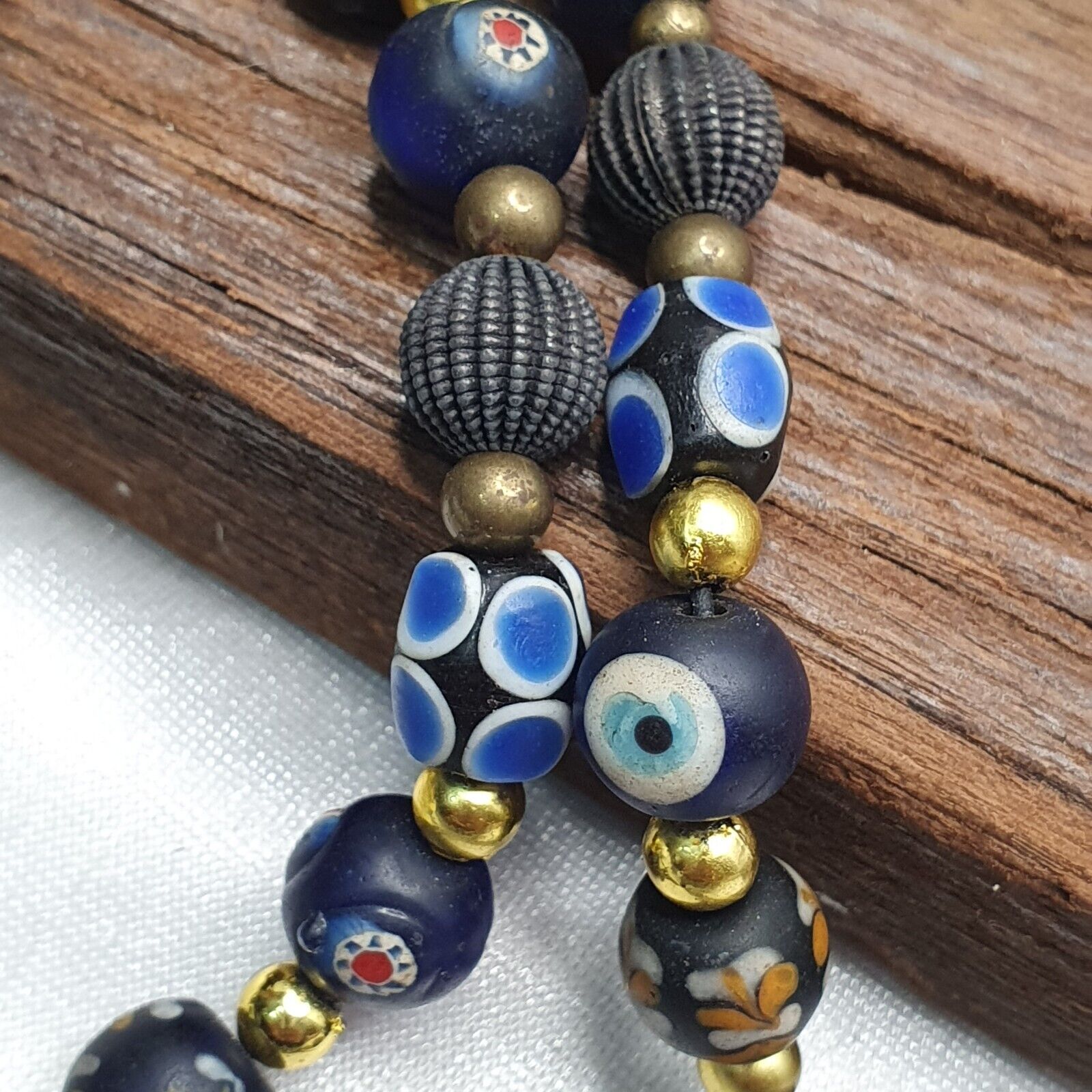 Vintage Venetian, Roman Style and Turkish Evil eye Beads Necklace