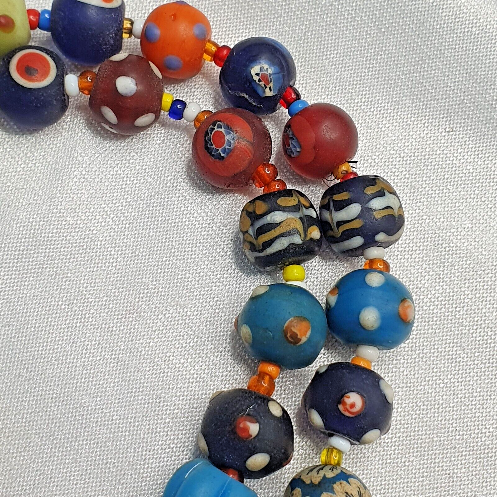 Vintage Beads Collection Venetian Style Skunk, glass Beaded Necklace