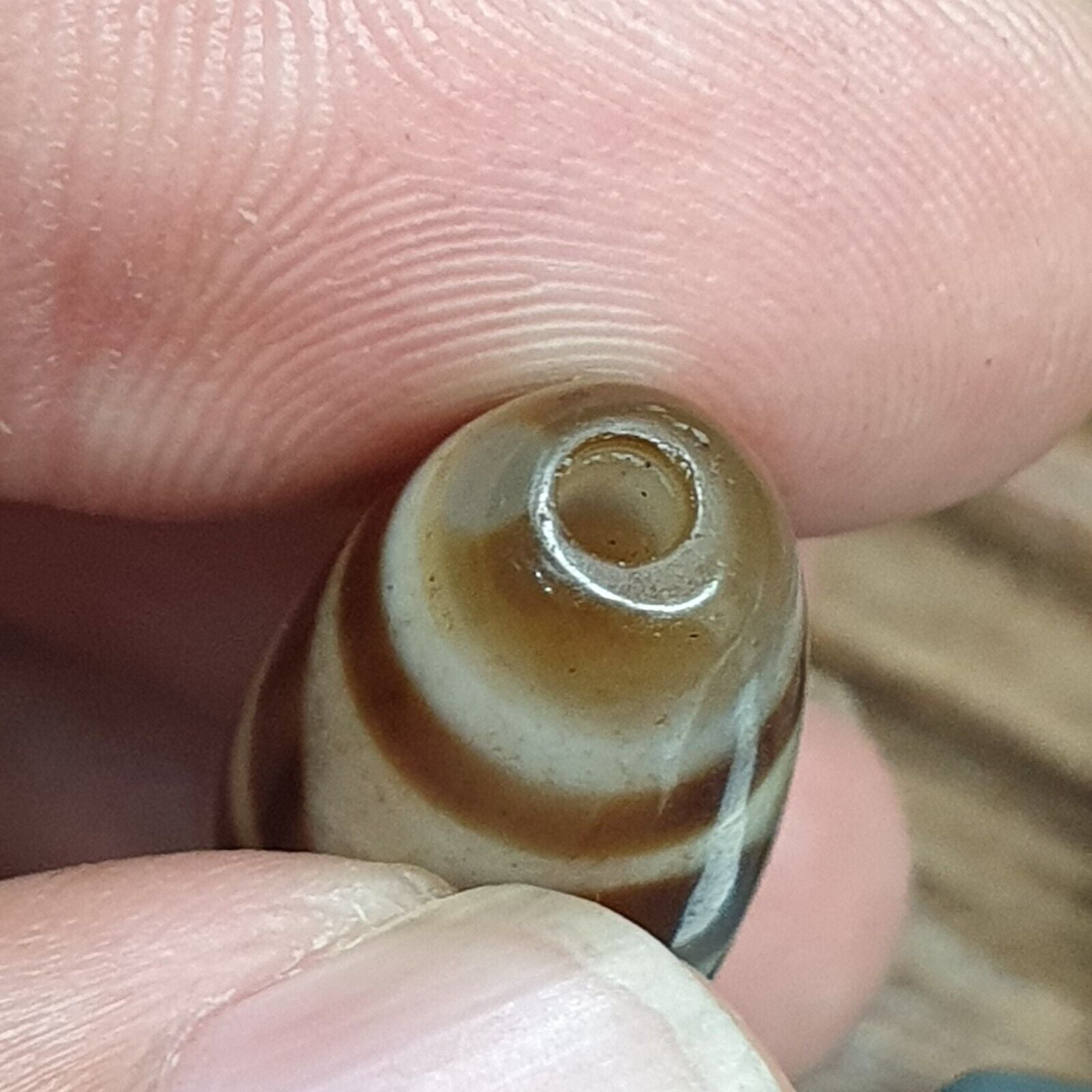 Himalayan Indo Tibetan Agate ZigZag Lines Bead unique Patterns Dzi Amulet