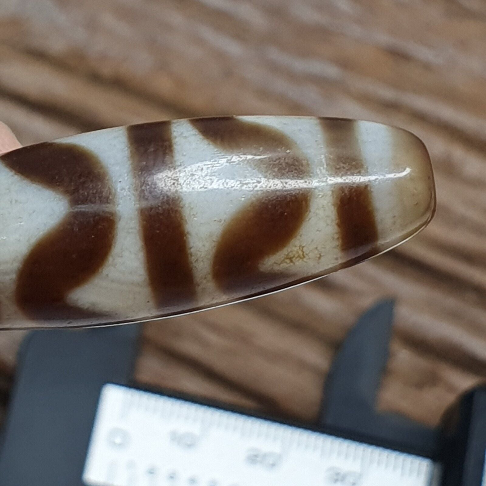 Himalayan Indo Tibetan Agate ZigZag Lines Bead unique Patterns Dzi Amulet