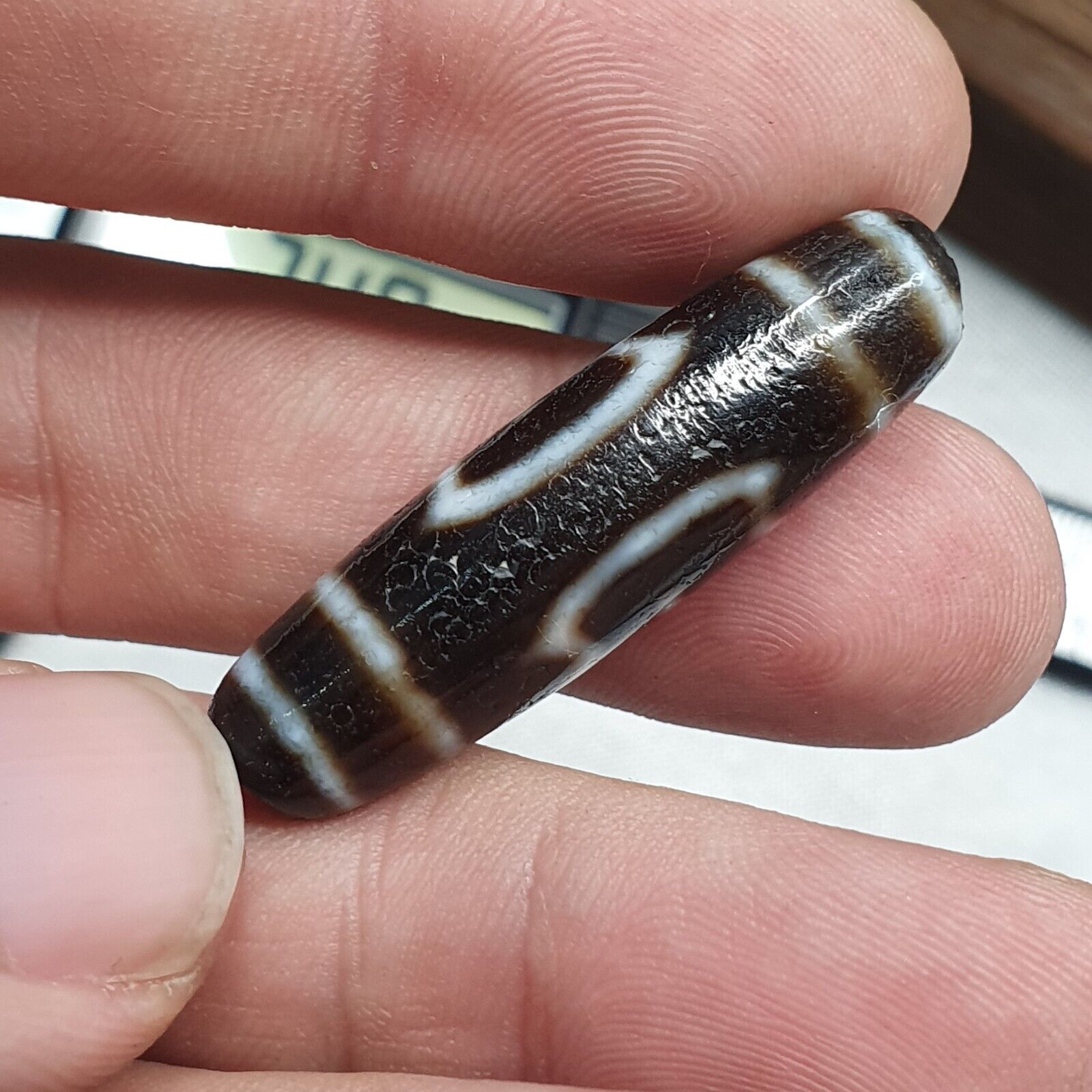 Himalayan Indo Tibetan Dzi Bead Amulet Necklace