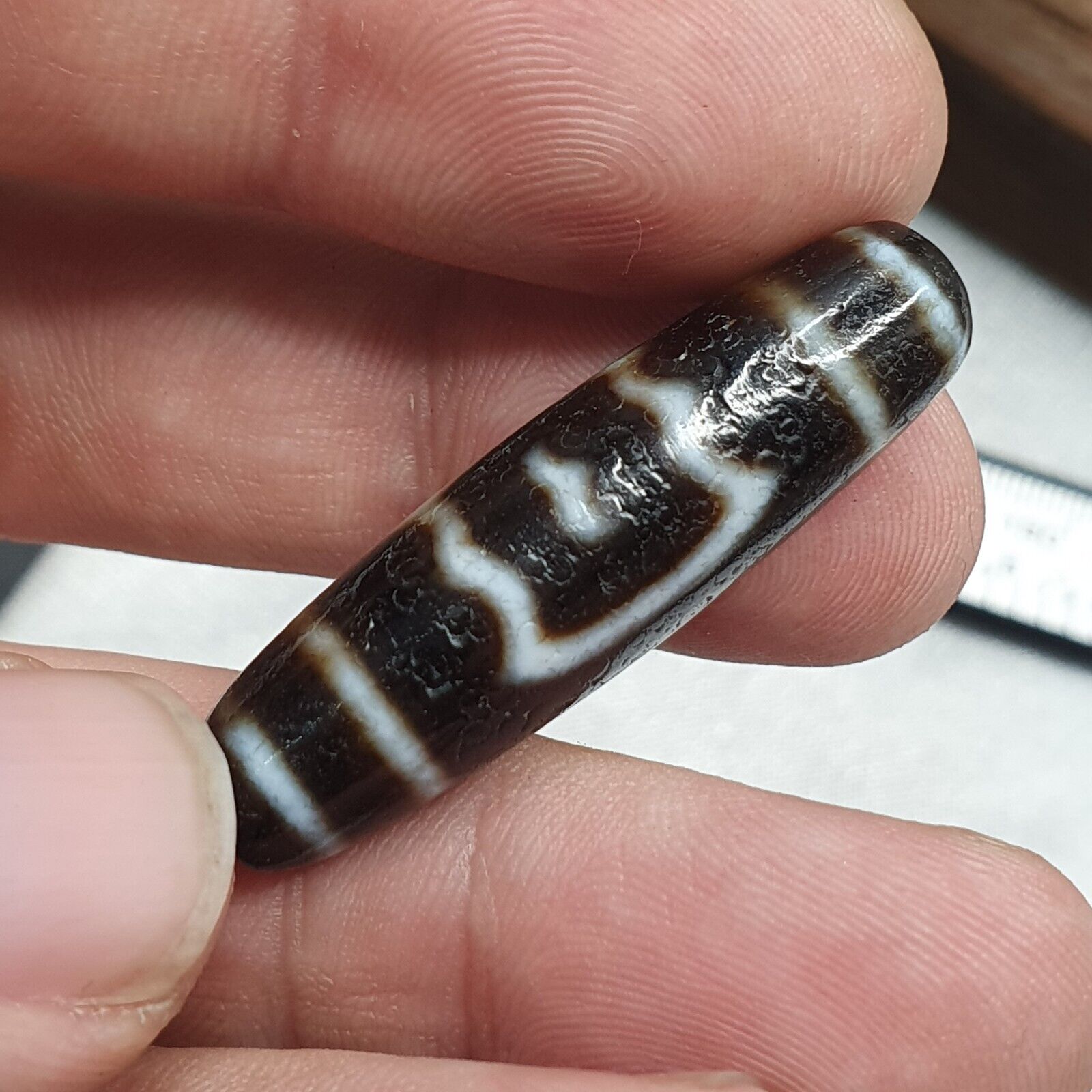 Himalayan Indo Tibetan Dzi Bead Amulet Necklace